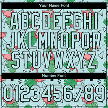 Load image into Gallery viewer, Custom Light Blue Black 3D Pattern Design Tropical Hawaii Flamingo Performance T-Shirt