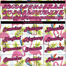 Load image into Gallery viewer, Custom White Pink-Black 3D Pattern Design Tropical Hawaii Flamingo Performance T-Shirt