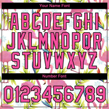 Load image into Gallery viewer, Custom White Pink-Black 3D Pattern Design Tropical Hawaii Flamingo Performance T-Shirt