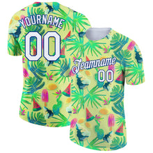 Load image into Gallery viewer, Custom Neon Yellow White-Royal 3D Pattern Design Hawaii Summer Fruit Performance T-Shirt