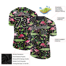 Load image into Gallery viewer, Custom Black White 3D Pattern Design Tropical Hawaii Flamingo Performance T-Shirt