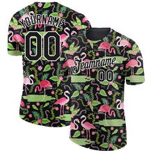 Load image into Gallery viewer, Custom Black White 3D Pattern Design Tropical Hawaii Flamingo Performance T-Shirt