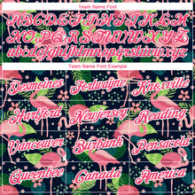 Load image into Gallery viewer, Custom Navy Neon Pink-White 3D Pattern Design Tropical Hawaii Flamingo Performance T-Shirt