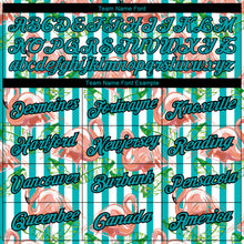 Load image into Gallery viewer, Custom White Teal-Black 3D Pattern Design Tropical Hawaii Flamingo Performance T-Shirt