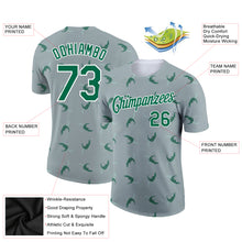 Load image into Gallery viewer, Custom Gray Kelly Green-White 3D Pattern Design Crocodile Performance T-Shirt