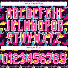 Load image into Gallery viewer, Custom Black Deep Pink-White 3D Pattern Design Dinosaur Performance T-Shirt