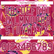 Load image into Gallery viewer, Custom Deep Pink White 3D Pattern Design Tropical Palm Leaf Performance T-Shirt