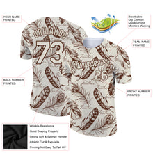 Load image into Gallery viewer, Custom Cream Brown 3D Pattern Design Feather Performance T-Shirt