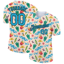 Load image into Gallery viewer, Custom City Cream Panther Blue-Black 3D Pattern Design Hawaii Summer Holiday Performance T-Shirt