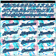 Load image into Gallery viewer, Custom White Powder Blue-Black 3D Pattern Design Abstract Doodle Performance T-Shirt