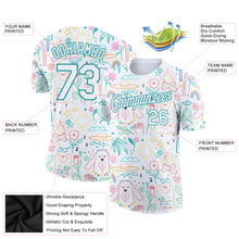 Load image into Gallery viewer, Custom White Aqua 3D Pattern Design Hawaii Summer Holiday Performance T-Shirt