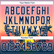 Load image into Gallery viewer, Custom Pink Navy-White 3D Pattern Design Hawaii Palm Trees Performance T-Shirt