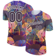 Load image into Gallery viewer, Custom Brown White 3D Pattern Design Hawaii Palm Leaves Performance T-Shirt