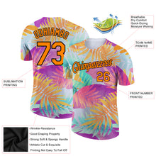 Load image into Gallery viewer, Custom White Bay Orange-Black 3D Pattern Design Hawaii Palm Leaves Performance T-Shirt