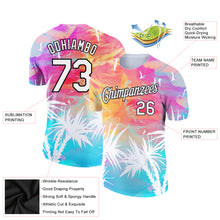 Load image into Gallery viewer, Custom White Black 3D Pattern Design Hawaii Palm Leaves Performance T-Shirt