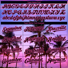Load image into Gallery viewer, Custom Purple Black-Pink 3D Pattern Design Hawaii Palm Trees Authentic Baseball Jersey