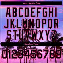 Load image into Gallery viewer, Custom Purple Black-Pink 3D Pattern Design Hawaii Palm Trees Authentic Baseball Jersey