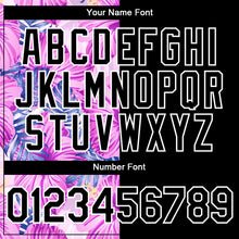 Load image into Gallery viewer, Custom Pink Black-White 3D Pattern Design Tropical Flower And Hawaii Palm Leaves Authentic Baseball Jersey