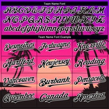 Load image into Gallery viewer, Custom Purple Black-White 3D Pattern Design Beach Hawaii Palm Trees Authentic Baseball Jersey