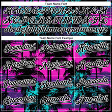 Load image into Gallery viewer, Custom Pink Black-White 3D Pattern Design Beach Hawaii Palm Trees Authentic Baseball Jersey