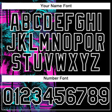 Load image into Gallery viewer, Custom Pink Black-White 3D Pattern Design Beach Hawaii Palm Trees Authentic Baseball Jersey