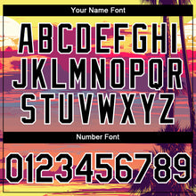 Load image into Gallery viewer, Custom Yellow Black-White 3D Pattern Design Beach Hawaii Palm Trees Authentic Baseball Jersey