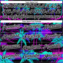 Load image into Gallery viewer, Custom Black White 3D Pattern Design Beach Hawaii Palm Trees Authentic Baseball Jersey