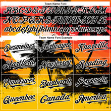 Load image into Gallery viewer, Custom Yellow Black White 3D Pattern Design Beach Hawaii Palm Trees Authentic Baseball Jersey