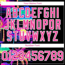 Load image into Gallery viewer, Custom Black Pink-White 3D Pattern Design Beach Hawaii Palm Trees Authentic Baseball Jersey