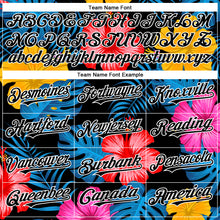Load image into Gallery viewer, Custom Black White 3D Pattern Design Tropical Flower And Hawaii Palm Leaves Authentic Baseball Jersey