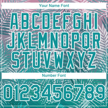 Load image into Gallery viewer, Custom Teal White 3D Pattern Design Tropical Hawaii Palm Leaves Authentic Baseball Jersey