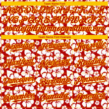 Load image into Gallery viewer, Custom Red Yellow 3D Pattern Design Tropical Hawaii Flower Authentic Baseball Jersey