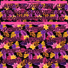 Load image into Gallery viewer, Custom Black Pink 3D Pattern Design Tropical Flower And Hawaii Palm Leaves Authentic Baseball Jersey
