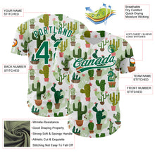 Load image into Gallery viewer, Custom White Kelly Green 3D Pattern Design Cactus Festival Authentic Baseball Jersey