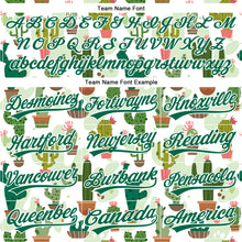 Load image into Gallery viewer, Custom White Kelly Green 3D Pattern Design Cactus Festival Authentic Baseball Jersey