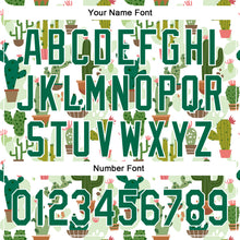 Load image into Gallery viewer, Custom White Kelly Green 3D Pattern Design Cactus Festival Authentic Baseball Jersey