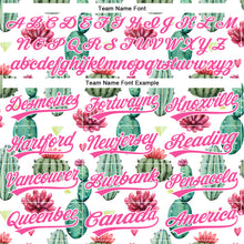 Load image into Gallery viewer, Custom White Pink 3D Pattern Design Cactus Festival Authentic Baseball Jersey