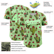 Load image into Gallery viewer, Custom Green Pea Green-White 3D Pattern Design Cactus Festival Authentic Baseball Jersey