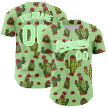 Load image into Gallery viewer, Custom Green Pea Green-White 3D Pattern Design Cactus Festival Authentic Baseball Jersey