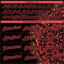 Load image into Gallery viewer, Custom Black Neon Pink 3D Pattern Floral Design Performance T-Shirt