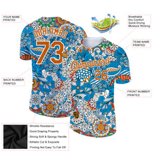 Load image into Gallery viewer, Custom Light Blue Texas Orange-White 3D Pattern Floral Design Performance T-Shirt