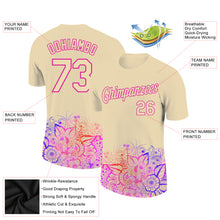 Load image into Gallery viewer, Custom City Cream Pink 3D Pattern Floral Design Performance T-Shirt