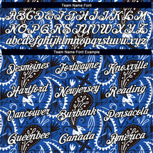 Load image into Gallery viewer, Custom Royal White-Black 3D Pattern Floral Design Performance T-Shirt