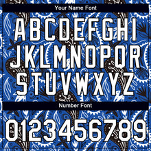 Load image into Gallery viewer, Custom Royal White-Black 3D Pattern Floral Design Performance T-Shirt