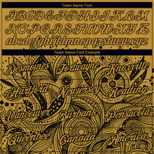 Load image into Gallery viewer, Custom Old Gold Black 3D Pattern Floral Design Performance T-Shirt