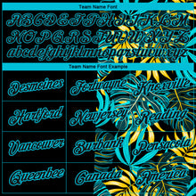 Load image into Gallery viewer, Custom Black Lakes Blue 3D Pattern Design Hawaii Tropical Palm Leaves Performance T-Shirt