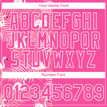 Load image into Gallery viewer, Custom Pink White 3D Pattern Design Tropical Palm Leaves And Famingo Performance T-Shirt