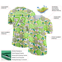 Load image into Gallery viewer, Custom White Neon Green 3D Pattern Design Lime Performance T-Shirt