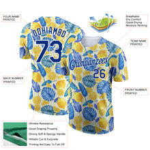 Load image into Gallery viewer, Custom White Royal 3D Pattern Design Hawaii Tropical Palm Leaves And Lemon Performance T-Shirt