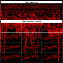 Load image into Gallery viewer, Custom Black Red 3D Pattern Design Dripping Splatter Art Performance T-Shirt